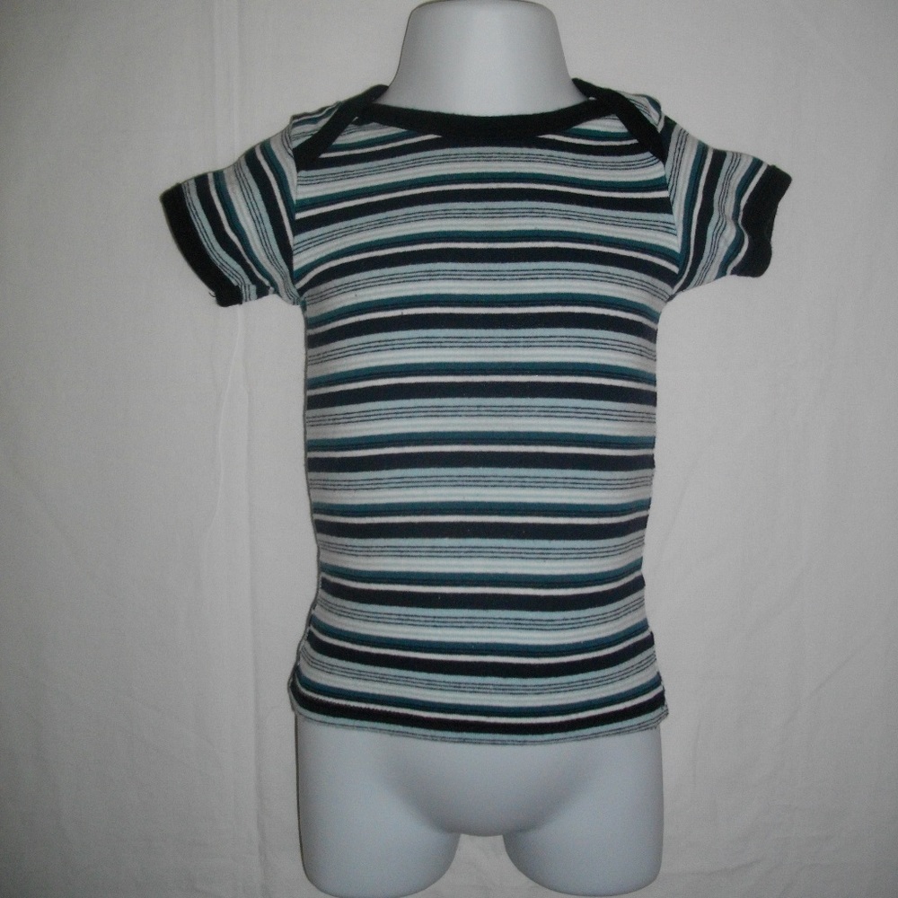 2 Unbranded Babys Short Sleeve Tops Stripes Red 6M